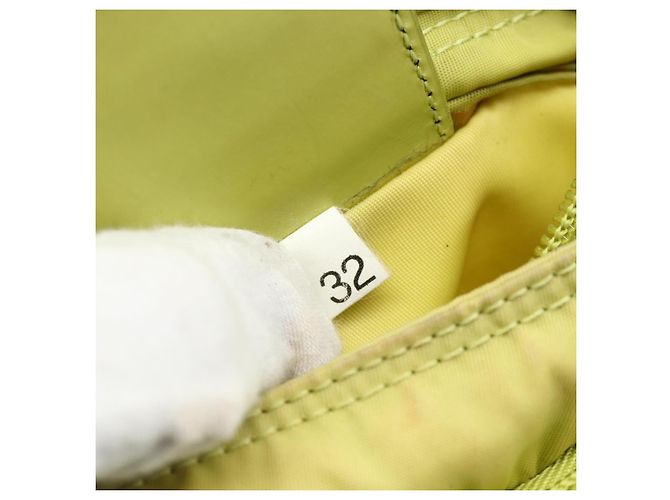 PRADA Schultertasche Nylon Gelb Silber Authentisch 175707 - Ansicht 12