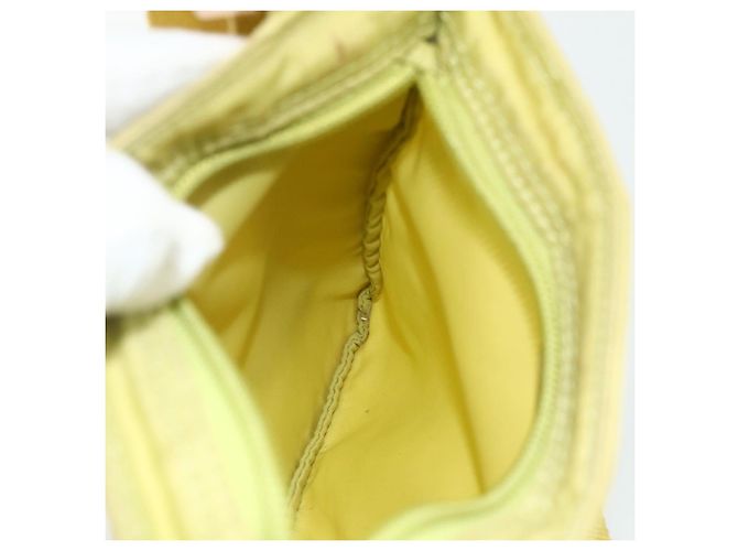 PRADA Schultertasche Nylon Gelb Silber Authentisch 175707 - Ansicht 21