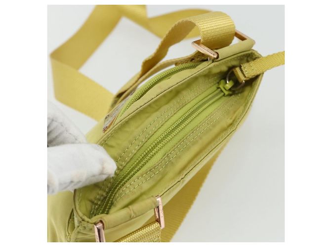 PRADA Schultertasche Nylon Gelb Silber Authentisch 175707 - Ansicht 6