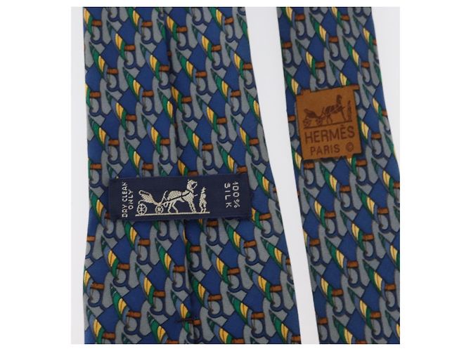 Hermès HERMES Necktie Silk Blue Auth 174885A - view 14