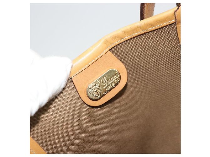 Borsa Sherry Line in PVC Beige Micro GG Supreme Web di GUCCI 002 904 0131 Auth 175744 D'oro - vista 10
