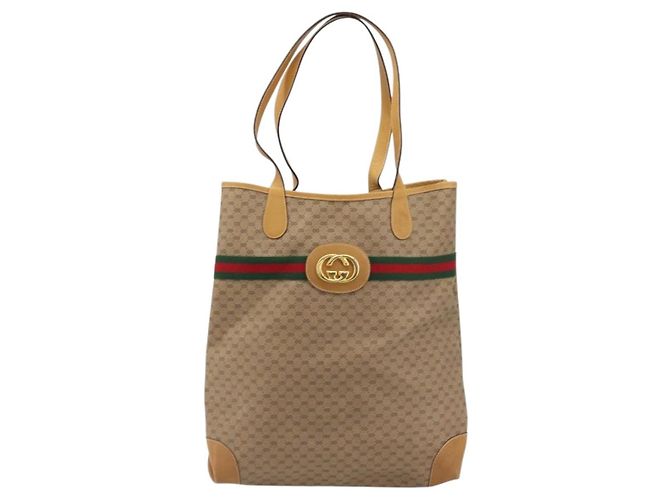 Borsa Sherry Line in PVC Beige Micro GG Supreme Web di GUCCI 002 904 0131 Auth 175744 D'oro - vista 13