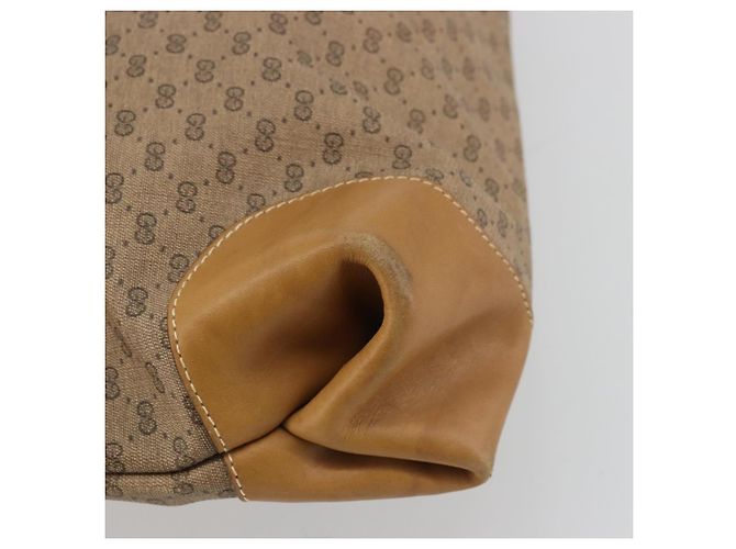 Borsa Sherry Line in PVC Beige Micro GG Supreme Web di GUCCI 002 904 0131 Auth 175744 D'oro - vista 16