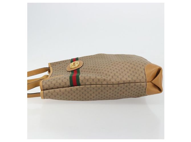 Borsa Sherry Line in PVC Beige Micro GG Supreme Web di GUCCI 002 904 0131 Auth 175744 D'oro - vista 4