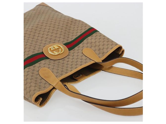 Borsa Sherry Line in PVC Beige Micro GG Supreme Web di GUCCI 002 904 0131 Auth 175744 D'oro - vista 6