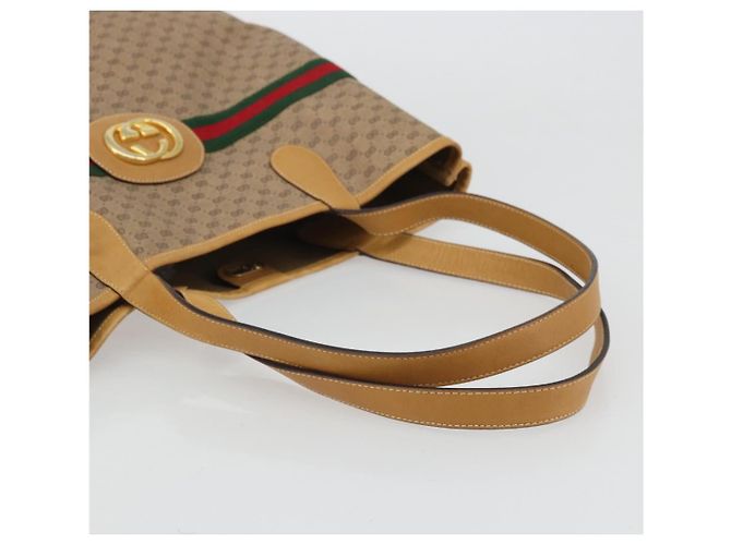 Borsa Sherry Line in PVC Beige Micro GG Supreme Web di GUCCI 002 904 0131 Auth 175744 D'oro - vista 7