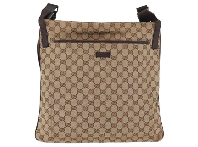 Borsa a Spalla GG Canvas Gucci Beige Argento 122791 Auth ka4032 - vista 13