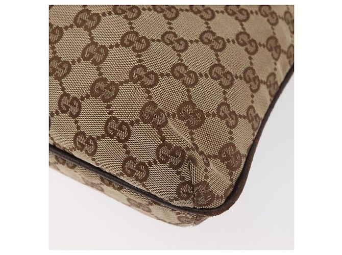 Borsa a Spalla GG Canvas Gucci Beige Argento 122791 Auth ka4032 - vista 17