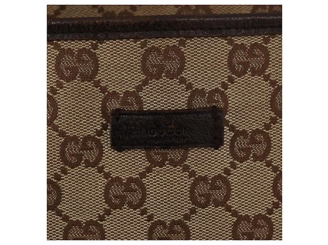 Borsa a Spalla GG Canvas Gucci Beige Argento 122791 Auth ka4032 - vista 18