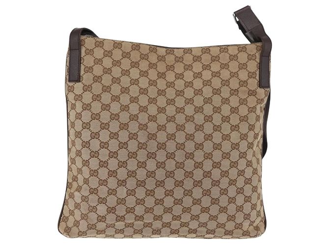 Borsa a Spalla GG Canvas Gucci Beige Argento 122791 Auth ka4032 - vista 2