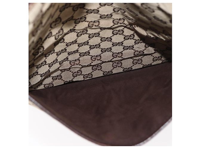 Borsa a Spalla GG Canvas Gucci Beige Argento 122791 Auth ka4032 - vista 24