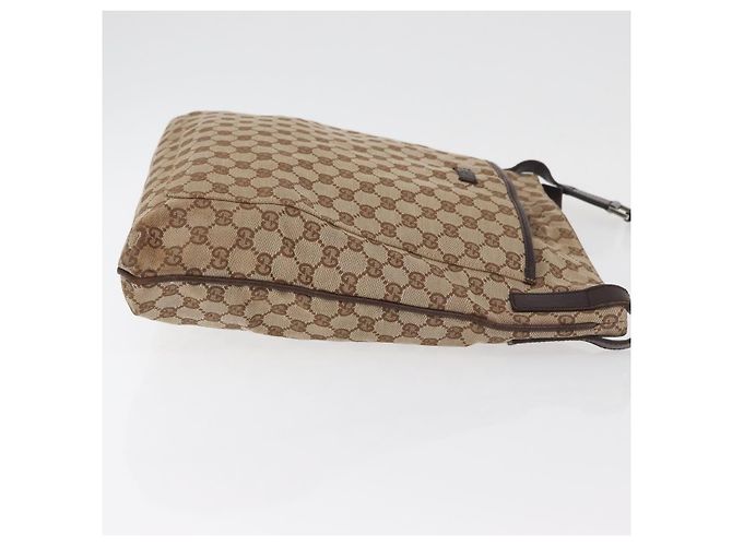 Borsa a Spalla GG Canvas Gucci Beige Argento 122791 Auth ka4032 - vista 3