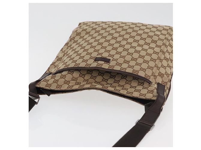 Borsa a Spalla GG Canvas Gucci Beige Argento 122791 Auth ka4032 - vista 6