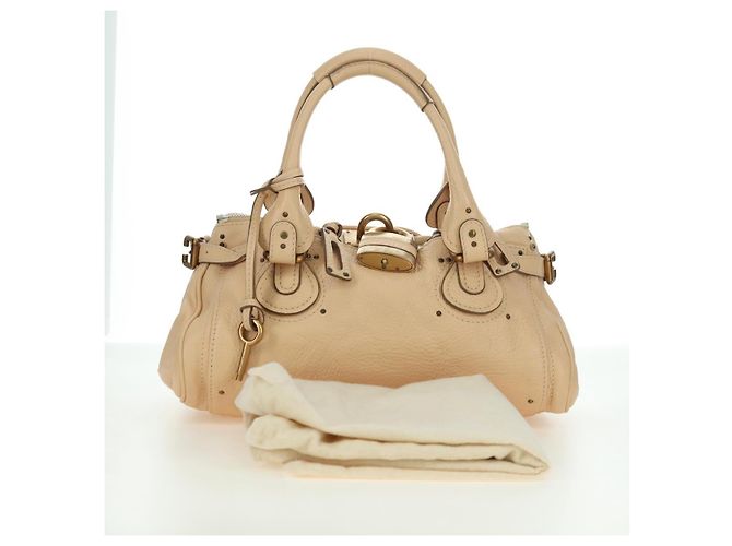 Chloé Borsa a mano Chloe Paddington in pelle beige oro argento autentica am11351SAV D'oro - vista 12