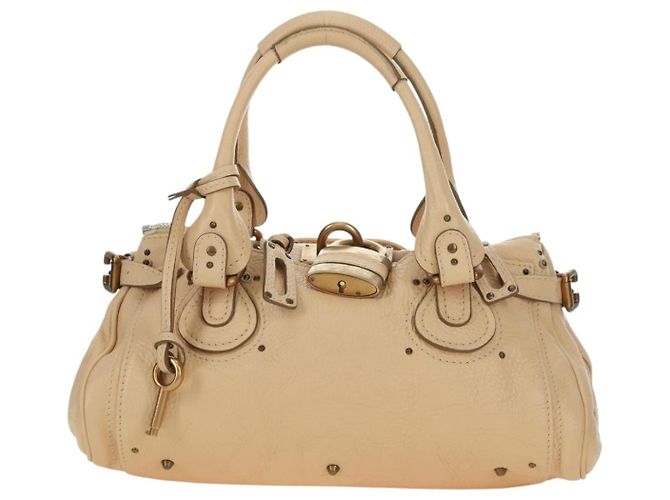 Chloé Borsa a mano Chloe Paddington in pelle beige oro argento autentica am11351SAV D'oro - vista 13
