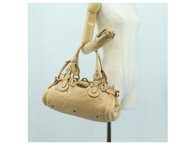 Chloé Borsa a mano Chloe Paddington in pelle beige oro argento autentica am11351SAV D'oro - vista 26