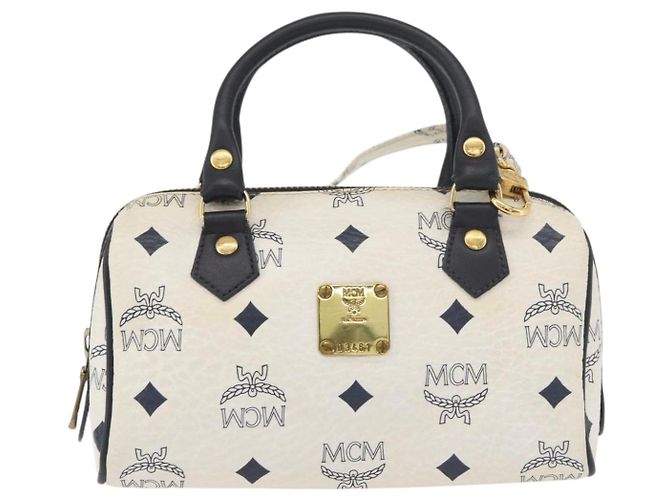 Borsa MCM Vicetos Logogram in pelle PVC 2 in 1 bianco oro Auth 176581 D'oro - vista 13