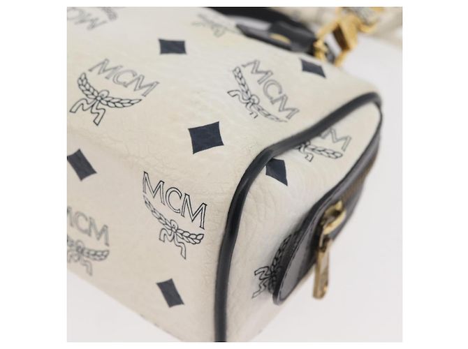 Borsa MCM Vicetos Logogram in pelle PVC 2 in 1 bianco oro Auth 176581 D'oro - vista 17