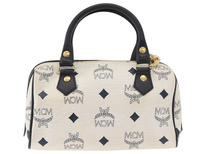 Borsa MCM Vicetos Logogram in pelle PVC 2 in 1 bianco oro Auth 176581 D'oro - vista 2