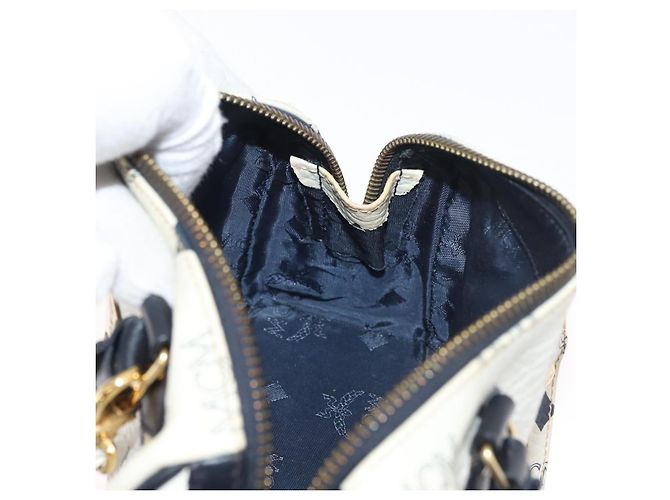 Borsa MCM Vicetos Logogram in pelle PVC 2 in 1 bianco oro Auth 176581 D'oro - vista 21
