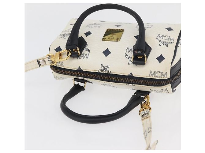 Borsa MCM Vicetos Logogram in pelle PVC 2 in 1 bianco oro Auth 176581 D'oro - vista 6