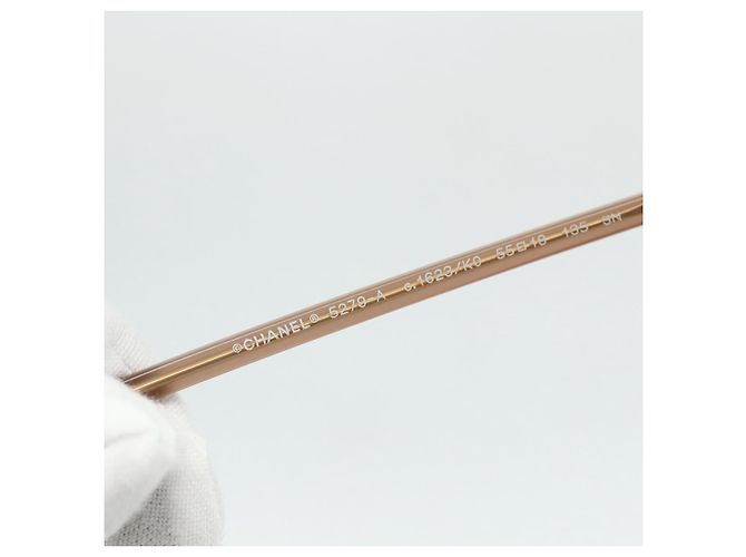 Gafas de sol CHANEL COCO Mark de plástico Beige CC Auth 176077A - vista 11