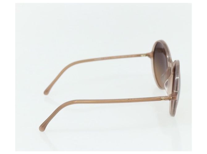Gafas de sol CHANEL COCO Mark de plástico Beige CC Auth 176077A - vista 3