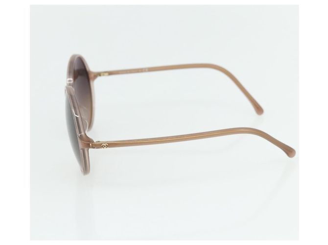 Gafas de sol CHANEL COCO Mark de plástico Beige CC Auth 176077A - vista 5