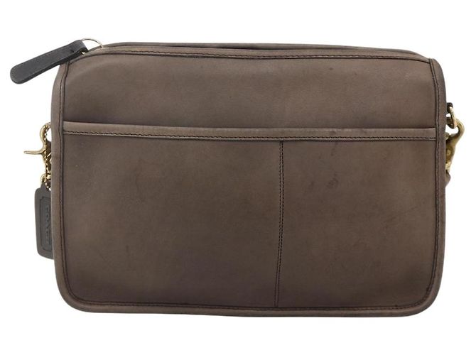 Coach Borsa a Spalla in Pelle Marrone Oro Auth 167197 D'oro - vista 13