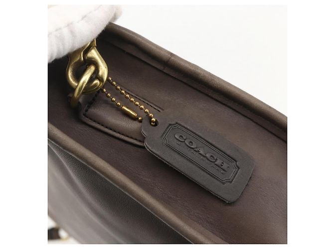 Coach Borsa a Spalla in Pelle Marrone Oro Auth 167197 D'oro - vista 18