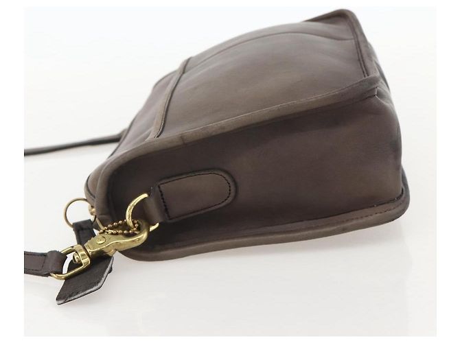 Coach Borsa a Spalla in Pelle Marrone Oro Auth 167197 D'oro - vista 3