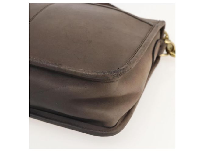 Coach Borsa a Spalla in Pelle Marrone Oro Auth 167197 D'oro - vista 8