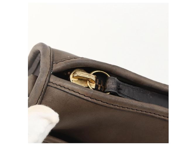 Coach Borsa a Spalla in Pelle Marrone Oro Auth 167197 D'oro - vista 9