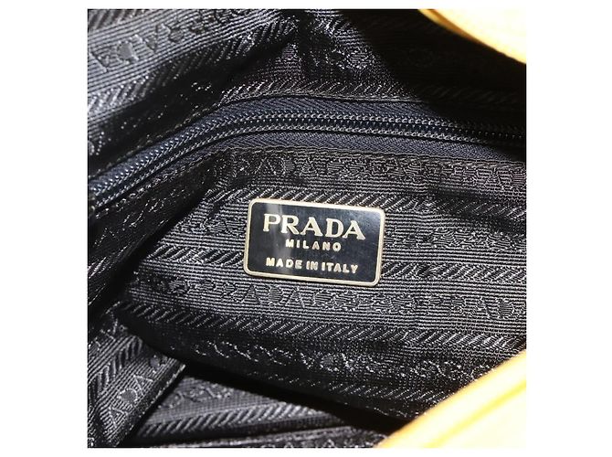 PRADA Borsa a mano in nylon giallo oro Auth 175197 D'oro - vista 19