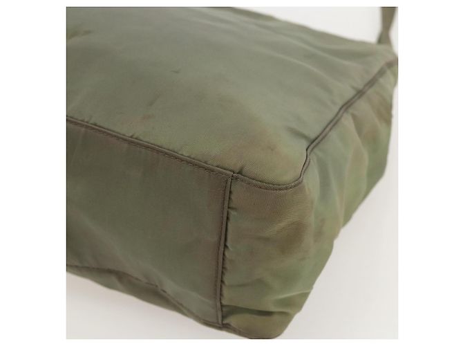 PRADA Tote Bag aus Nylon Khaki Silber authentisch 175274 - Ansicht 14