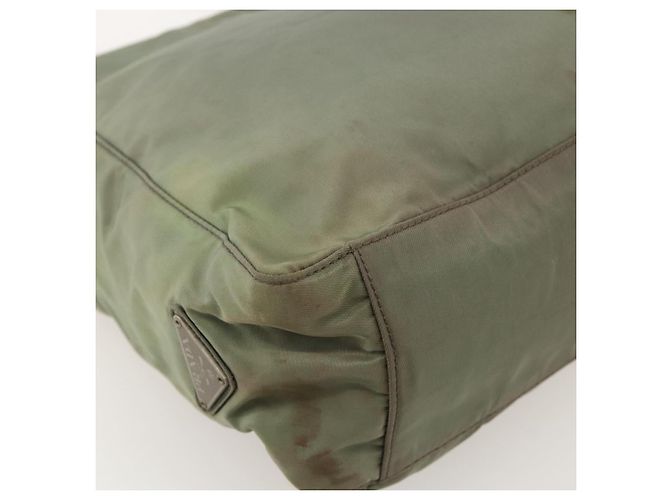 PRADA Tote Bag aus Nylon Khaki Silber authentisch 175274 - Ansicht 15