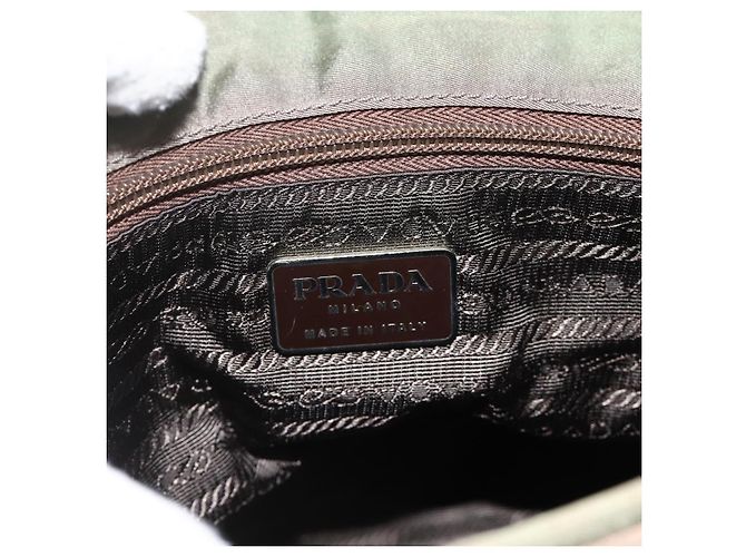 PRADA Tote Bag aus Nylon Khaki Silber authentisch 175274 - Ansicht 17