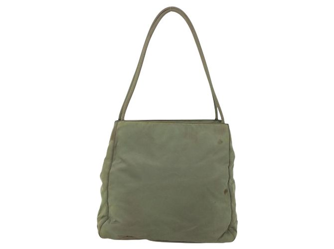 PRADA Tote Bag aus Nylon Khaki Silber authentisch 175274 - Ansicht 2