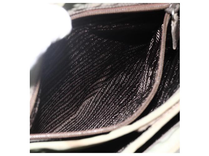 PRADA Tote Bag aus Nylon Khaki Silber authentisch 175274 - Ansicht 22