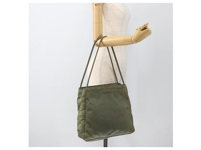 PRADA Tote Bag aus Nylon Khaki Silber authentisch 175274 - Ansicht 25