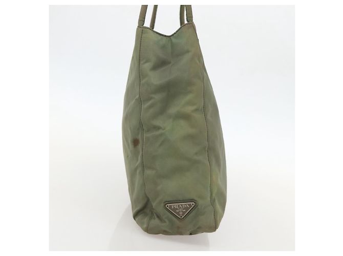 PRADA Tote Bag aus Nylon Khaki Silber authentisch 175274 - Ansicht 3