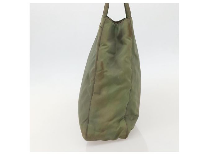 PRADA Tote Bag aus Nylon Khaki Silber authentisch 175274 - Ansicht 4