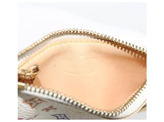 LOUIS VUITTON Monogramm Multicolor Pochette Cles Tasche Weiß M92655 Auth 175987 - Ansicht 10