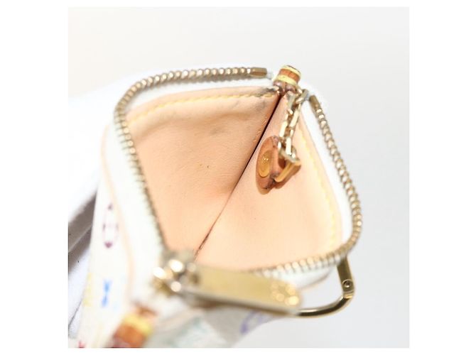 LOUIS VUITTON Monogramm Multicolor Pochette Cles Tasche Weiß M92655 Auth 175987 - Ansicht 18