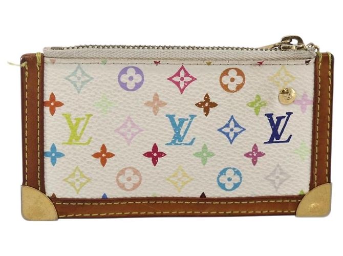 LOUIS VUITTON Monogramm Multicolor Pochette Cles Tasche Weiß M92655 Auth 175987 - Ansicht 2