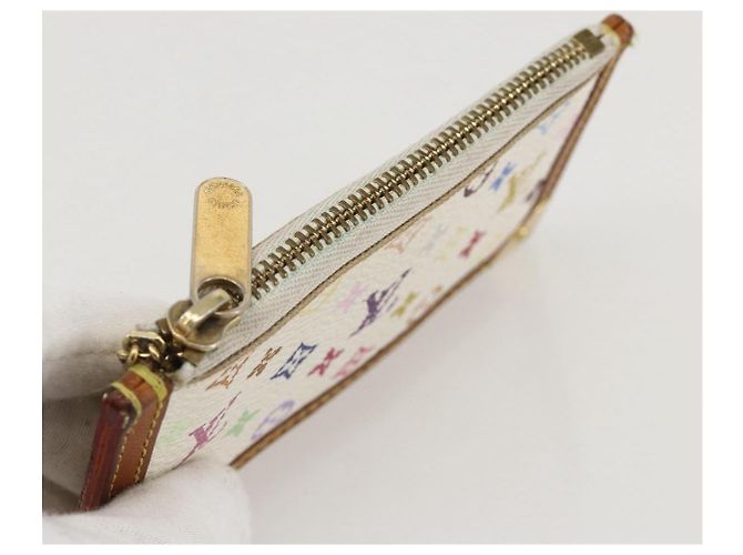 LOUIS VUITTON Monogramm Multicolor Pochette Cles Tasche Weiß M92655 Auth 175987 - Ansicht 5