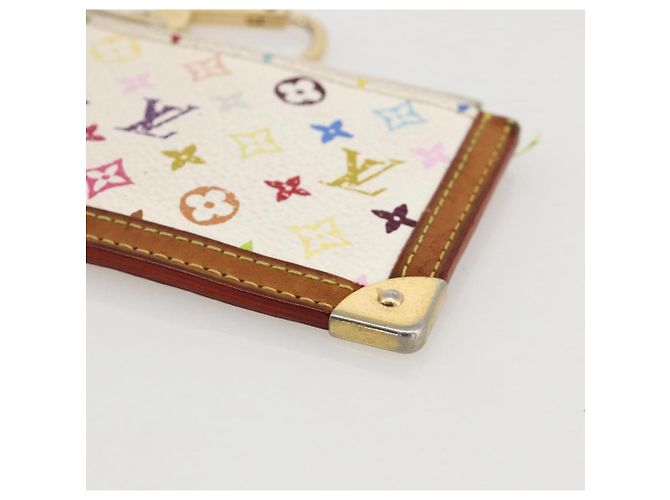 LOUIS VUITTON Monogramm Multicolor Pochette Cles Tasche Weiß M92655 Auth 175987 - Ansicht 8