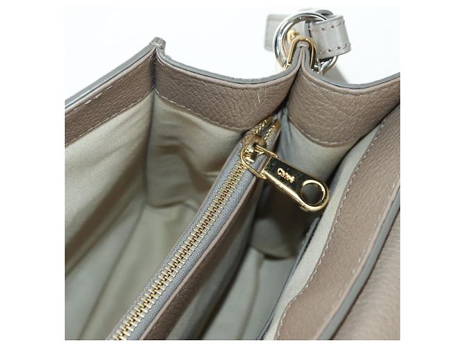 Chloé Borsa a mano Chloe Abbey in pelle 2 in 1 beige oro argento autentica yk20329A - vista 22