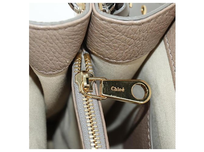 Chloé Borsa a mano Chloe Abbey in pelle 2 in 1 beige oro argento autentica yk20329A - vista 24