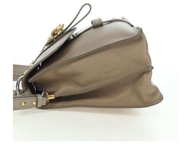 Chloé Borsa a mano Chloe Abbey in pelle 2 in 1 beige oro argento autentica yk20329A - vista 3